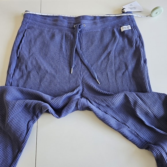 Calvin Klein Performance Plus blue waffle knit thermal activte lounge pants 2X - Picture 12 of 16